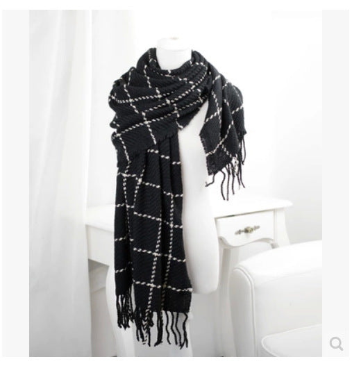Winter thick woolen scarf