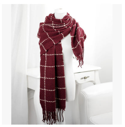 Winter thick woolen scarf