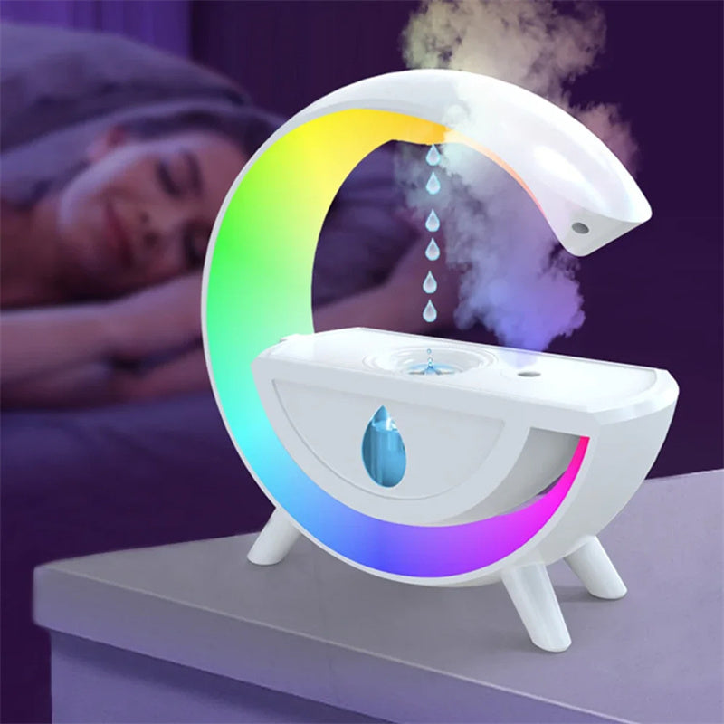 RGB Night Light Water Droplet Sprayer Anti-Gravity Air Humidifier 350ml Creative Home Office Mist Maker Diffuser Christmas Gift