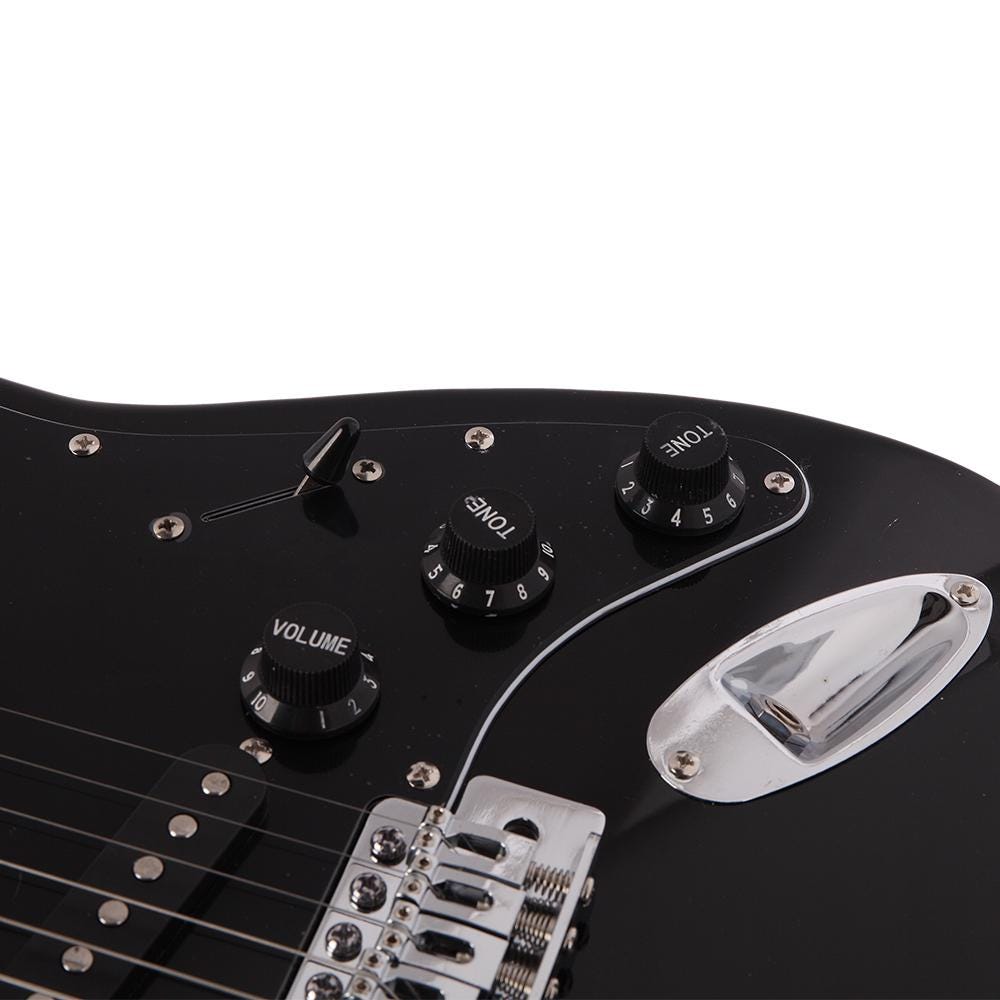 Electric Guitar Kit, Black Pickguard, Basswood, 20W Speaker