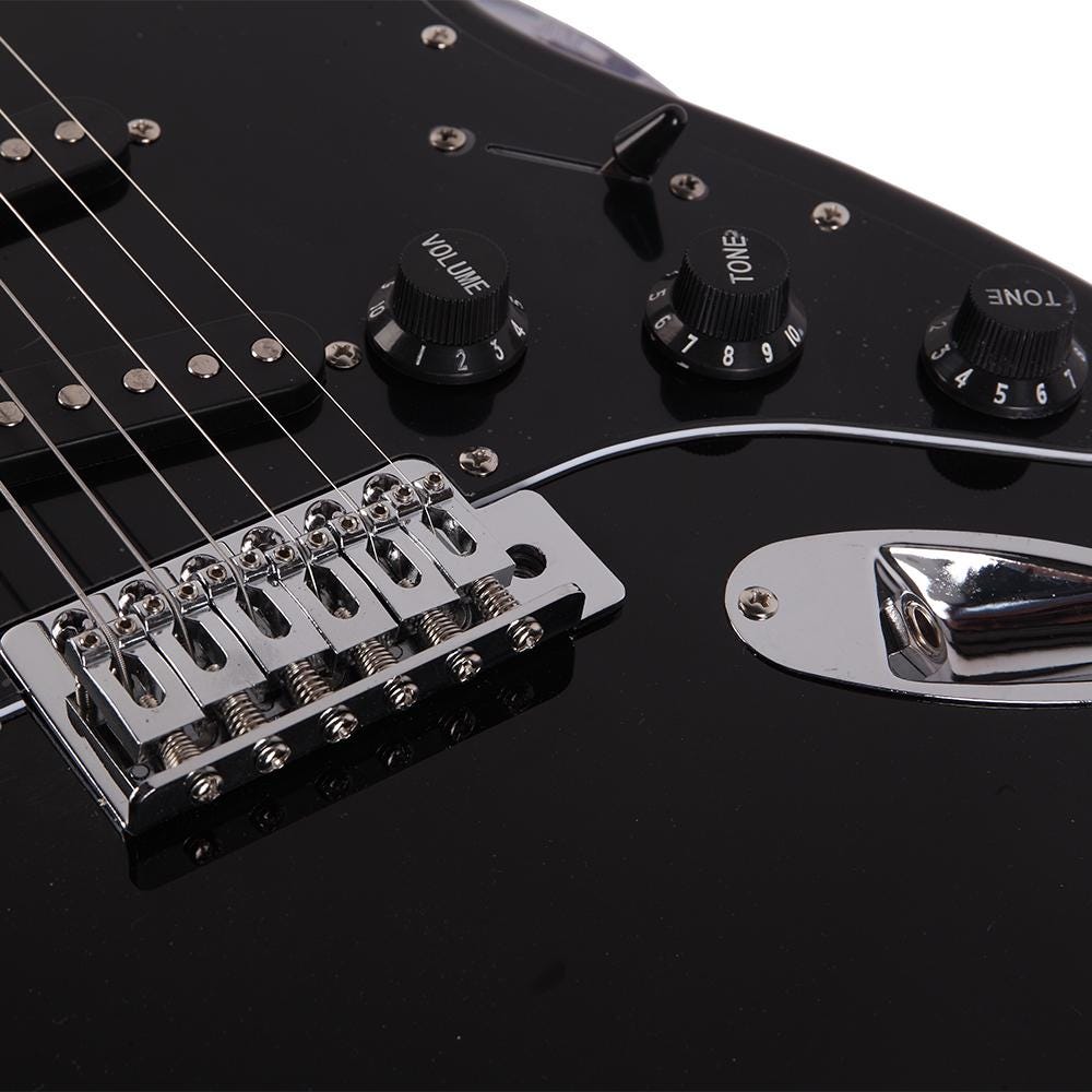 Electric Guitar Kit, Black Pickguard, Basswood, 20W Speaker