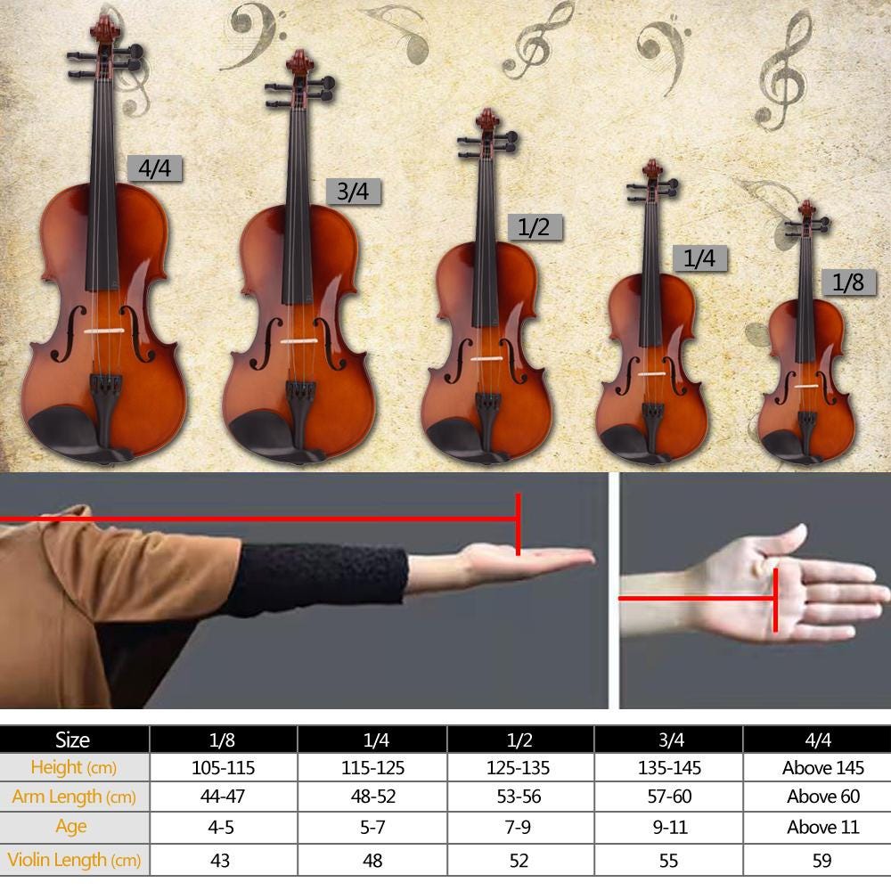 Acoustic Violin Full Size Set: Basswood, Bow, Case & Rosin