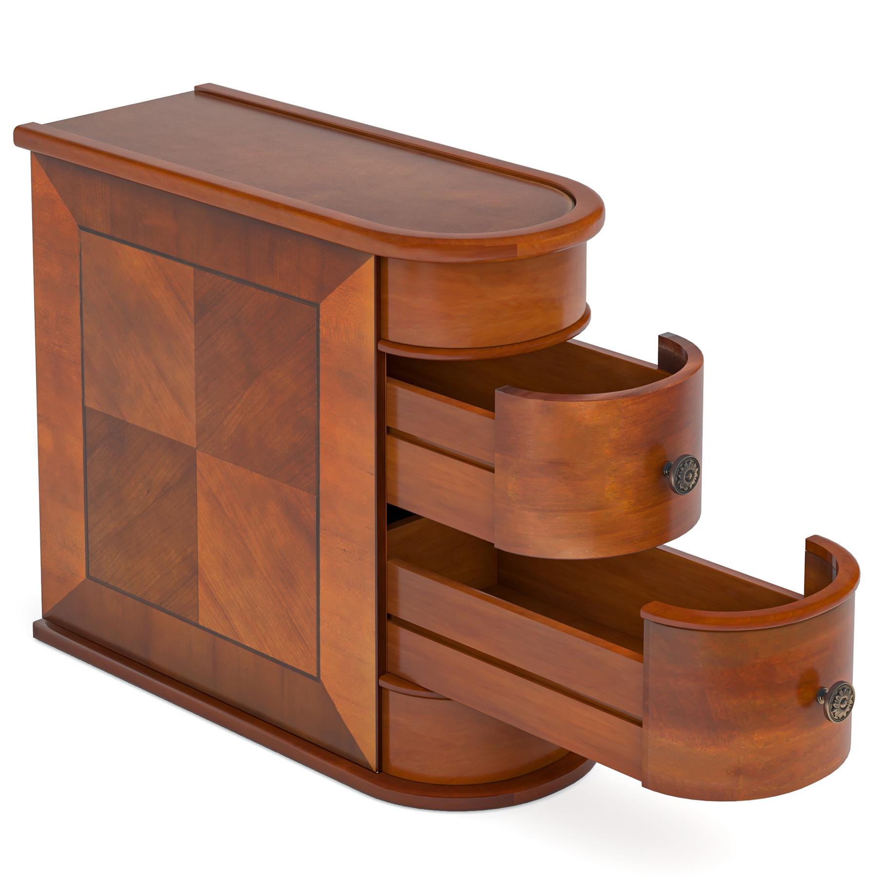 Solid Wood Bedside Table with 2 Drawers | No Assembly Nightstand | Oak Bedroom Side Table | Classic Wooden End Table for Living Room