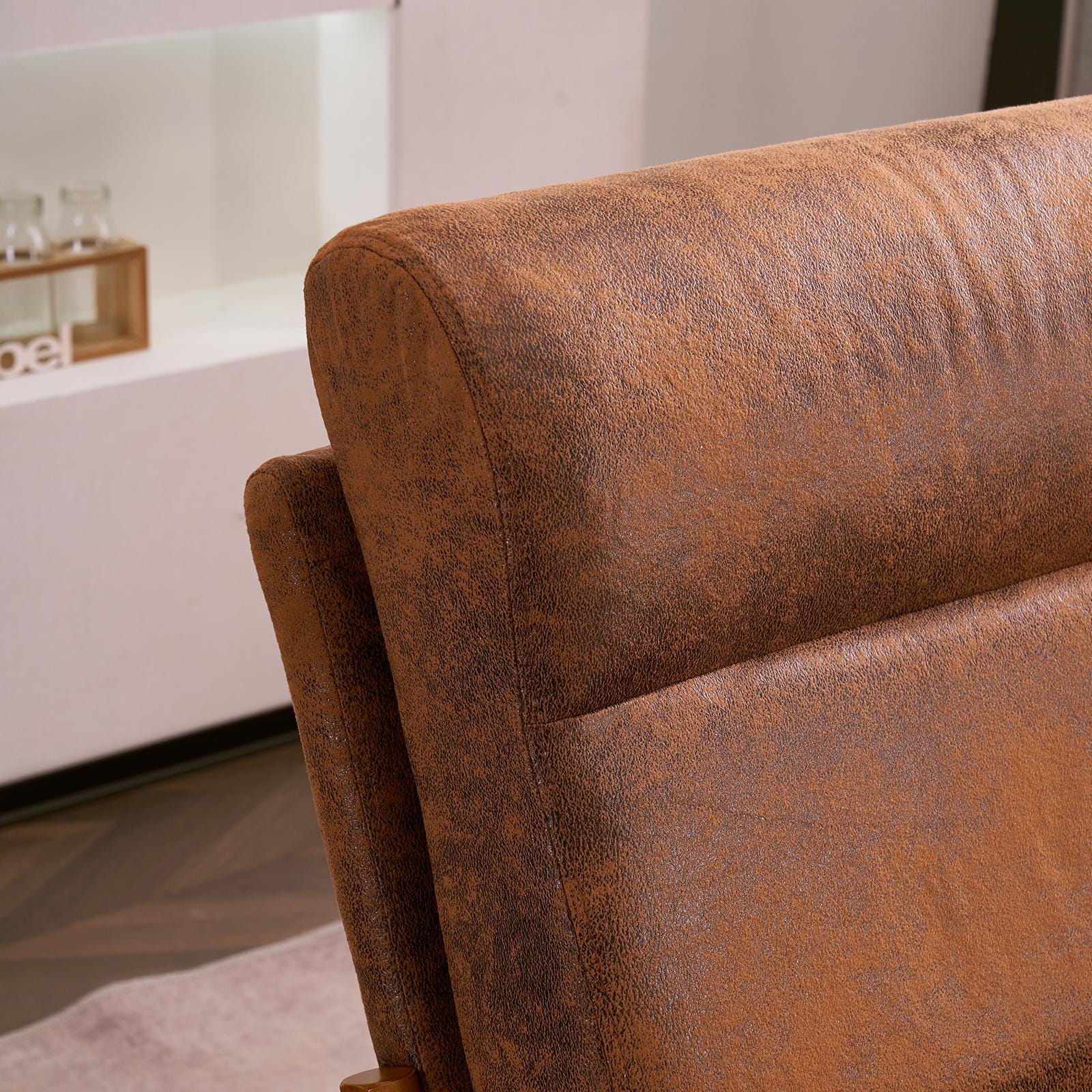 High Back Accent Chair, Bronzing Cloth, Mid-Century Modern Design