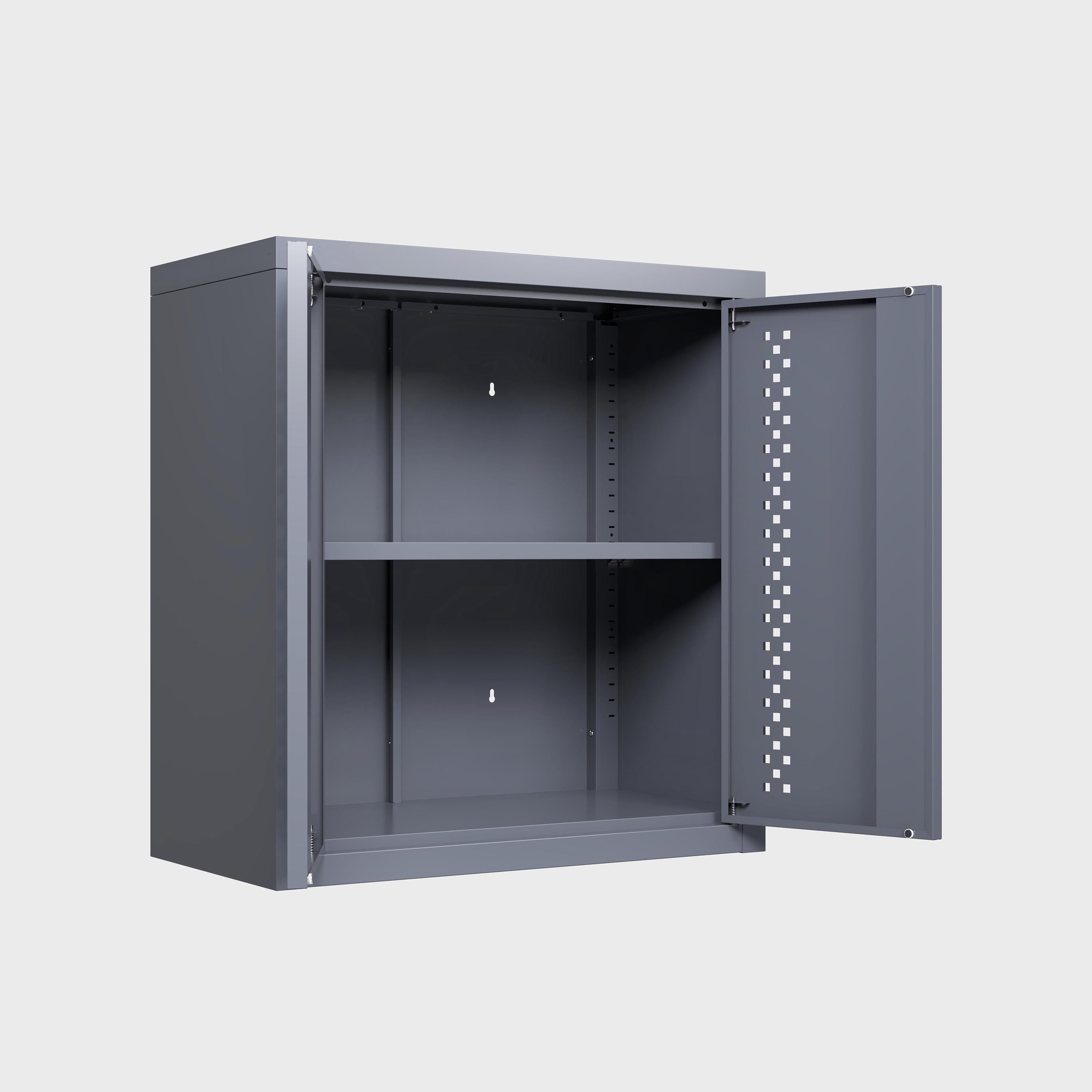 Metal Wall-Mounted Garage Cabinet | Floating Tool Storage, Gray